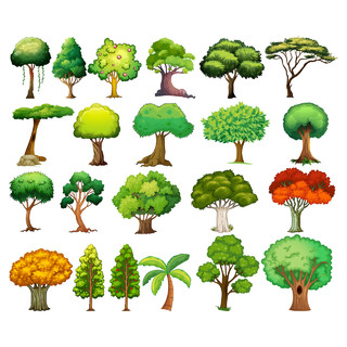 树木保护环境环保绿色森林植树节矢量图